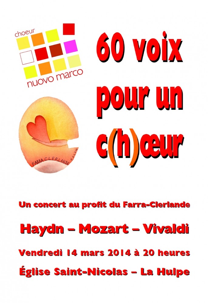 Affiche du concert : 60 voix pour 1 c(h)oeur (2014) - Choeur Nuovo Marco