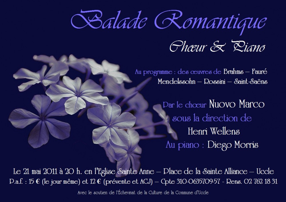 Affiche du concert : Balade Romantique (2011) - Choeur Nuovo Marco