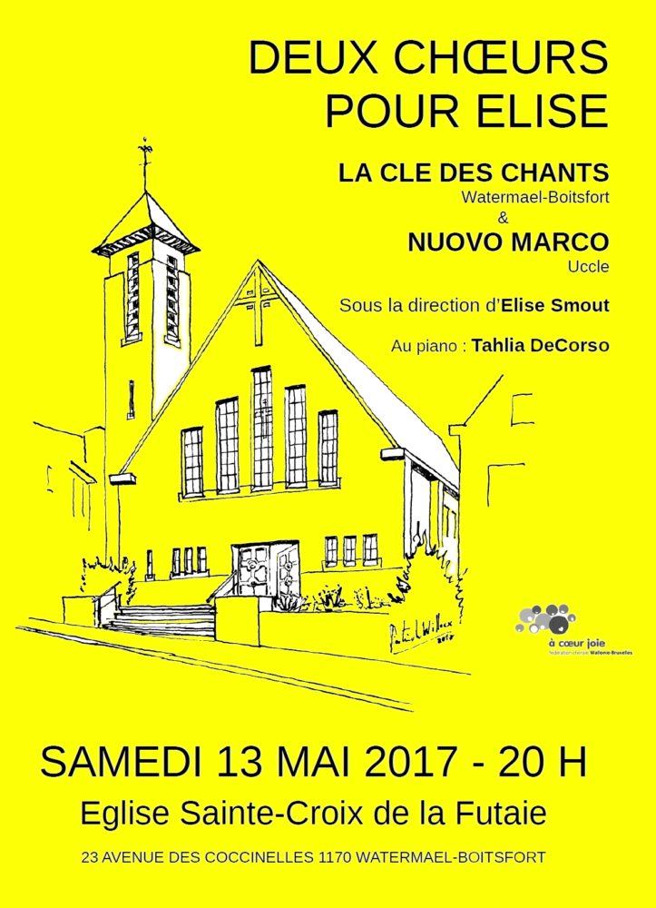 Affiche du concert 2017 : Deux choeurs pour Elise - Choeur Nuovo Marco