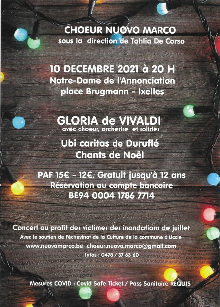 Affiche du concert du 10 décembre 2021 de Nuovo Marco